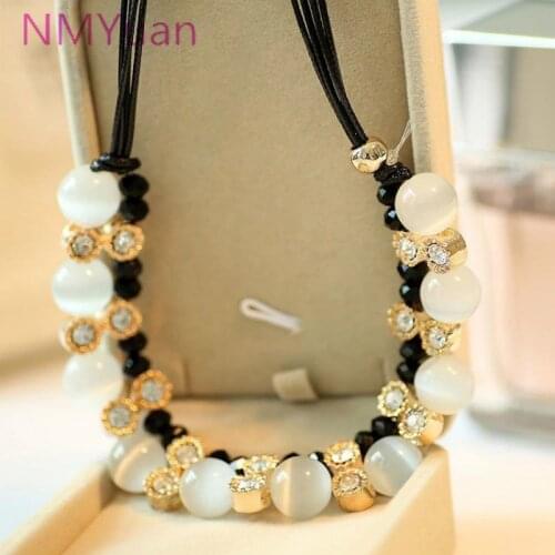 Korean jewelry fashion exquisite beautiful crystal opal necklace female short paragraph clavicle chain wholesale