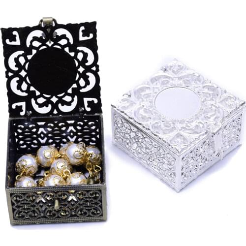 Rosary Storage Box Zinc Alloy Hollow Out Necklace Jewelry Case Religious Christian Catholic Crosses Prayer Rope Gift Storage Box
