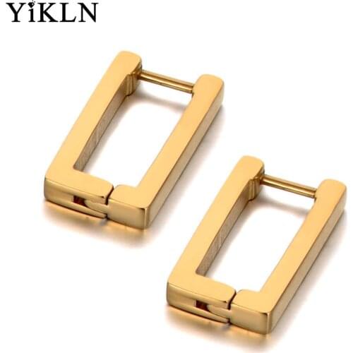 YiKLN Fashion Titanium Stainless Steel Simple Hoop Earrings Bohemia Geometry Square Earrings Jewelry For Women Girls YE19325