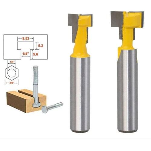 1pc 8mm Shank T-Slot Cutter Router Bit Set Key Hole Bits Hex Bolt T Slotting Milling Cutter For Wood Woodworking Tool