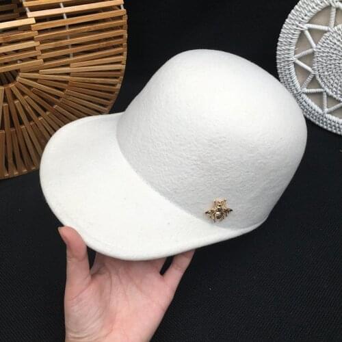 New winter white wool does equestrian female joker fashion baseball cap small wide-brim hats
