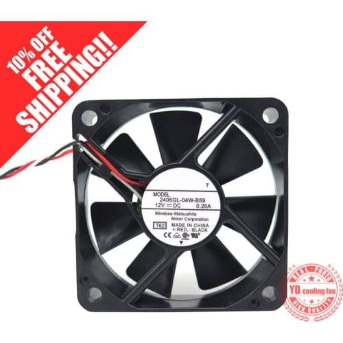 NEW NMB-MAT Minebea 2406GL-04W-B59 6015 Ball bearing Projector 12v 0.26a cooling fan