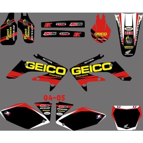New Style TEAM GRAPHICS BACKGROUNDS DECALS STICKERS Kits For Honda CRF250 CRF250R CRF 250 250R 2004 2005 2006 2007 2008 2009