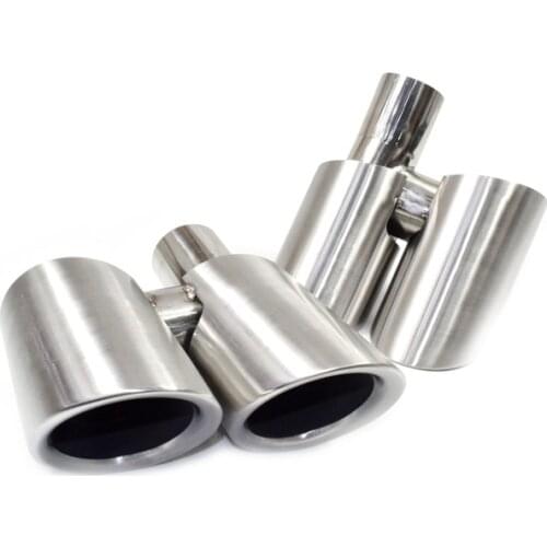 One Pair Black/Silver Stainless Steel Muffler Tip 2009-2013 For Porsche Panamera Change GTS Car Rear Exhaust Pipe End Tip