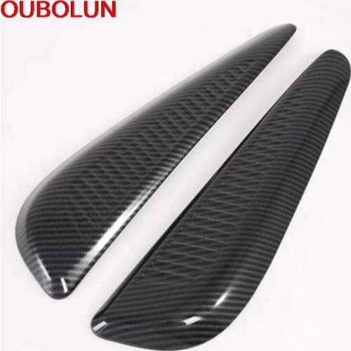 OUBOLUN For Toyota Prius 2019 2020 Front Fog Light Lamp Foglight Eyelid Eyebrow Decoration Cover Trim Interior Accessories ABS