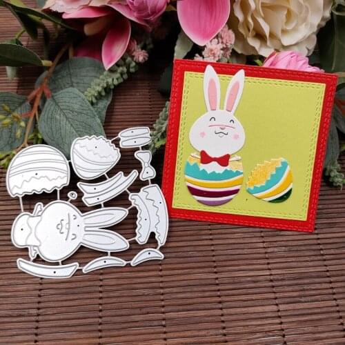 Easter Bunny Eggshell Metal Cutting Dies Stencil Scrapbooking DIY Album Stamp Paper Card Embossing Decor Craft New for 2021
