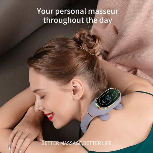 Rechargeable Electric Neck Massager& Pulse Back 6 Mode Power Control Infrared Pain Relief Neck Physiotherapy Instrument