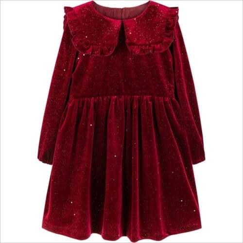 Baby Girls Dress Autumn winter shinny Velvet princess Dress Velour kids Party Charisrmas dress