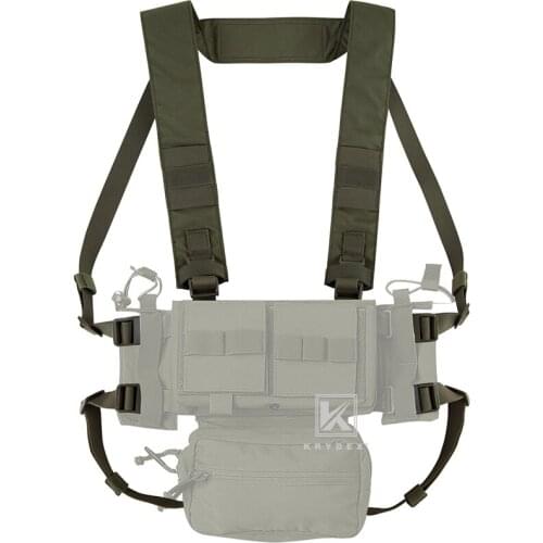 KRYDEX Micro Fight Fat Strap H Harness W/ Male & Female Buckles Ranger Green Shoulder & Back Strap For MK3 MK4 D3CRM Chest Rig