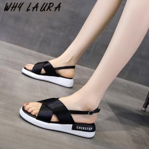 Outside wear flat sloping heel thick sole casual comfortable peep-toe sandals beach womens shoes 2021 hot style all-match not t