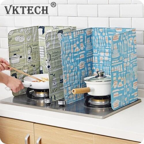 Folding Baffle Gas Stove Aluminium Foil Kitchen Splatter Screen Frying Pan Temperature Oil-proof Insulation Cooking Tools