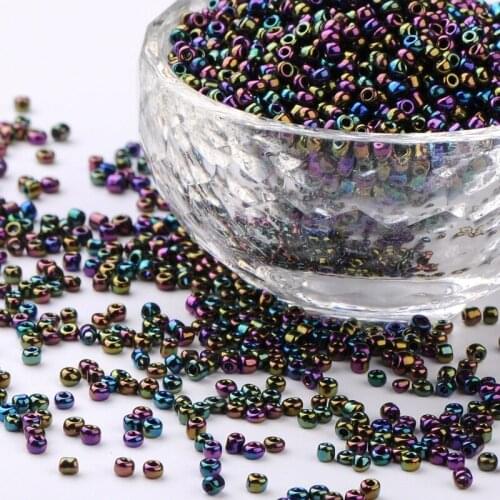 Glass beads 2/3/4mm Iris Round Jewelry DIY Design Loose Bijoux Bracelet Neck Seed Beads jewellery making supplies Wholesale F65