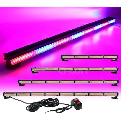 72W to 144W 120cm Double Side Car Truck COB LED Strobe Light Fireman Police Flashing Emergency Warning lights Red Blue Yellow