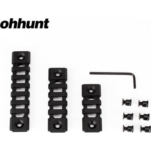 Tactical ohhunt Lightweight 3 Slot 5 Slot 7 Slot Picatinny Weaver Rail Section for Keymod Handguard Mount Pack of 3 Aluminum