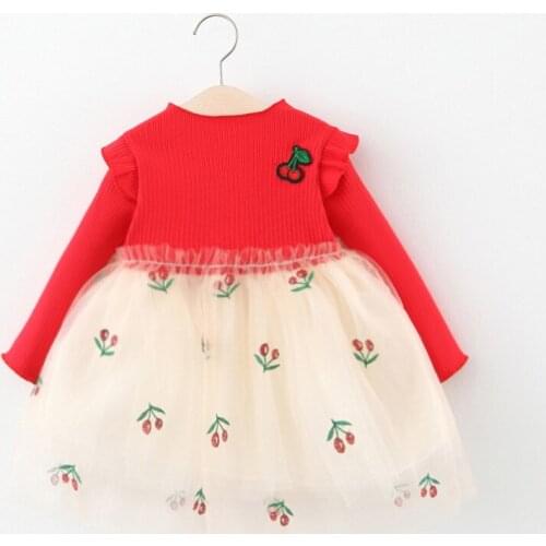 Spring Autumn Baby Girls Dress Fashion Long Sleeve Knee-Length Tutu Dress Outfit Toddler Kids Girls Cute Dress