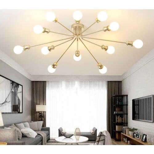 Vintage Ceiling Lights 10 Heads Multiple Rod Living Room Bedroom Lamp Creative Lamparas De Techo Cafe Bar Luminaria Lighting