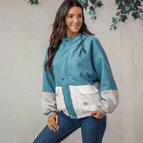 Plus Size Womens Jacket Women Long Sleeve Corduroy Patchwork Oversize Jacket Windbreaker Coat Overcoat Coat Female пальто