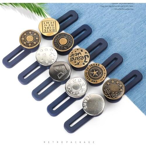 1/3/5pcs Sewing-free Detachable Button Jeans Increase Waist Circumference, Nail-free Metal Button Adjustable Extender