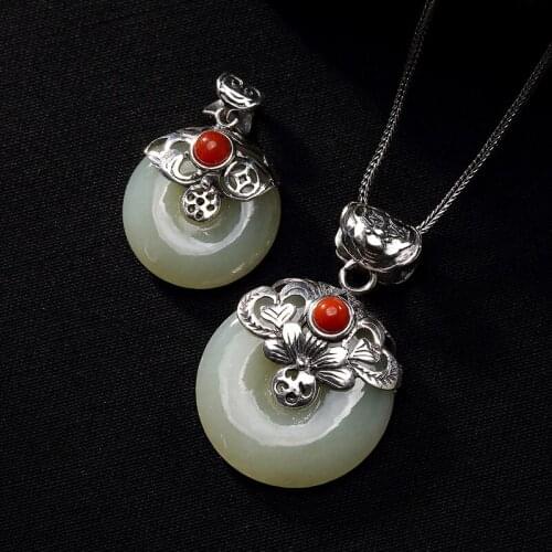 2018 New Top Fashion Alexandrite S925 Pure Antique And South Mosaic Lotus Buckle High-end Female Pendant Wholesale