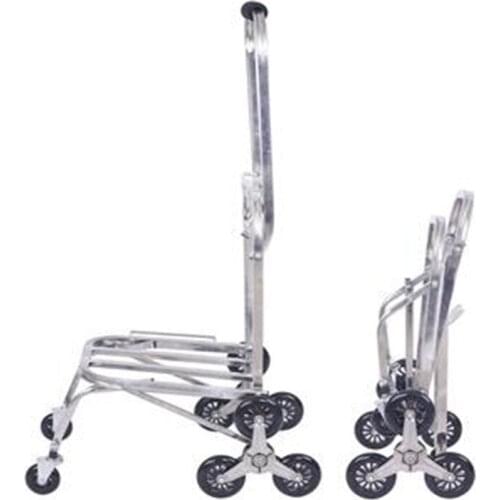 2021 Hot Sale Folding Stair Climbing Trolley Portable Luggage Cart Stainless Steel Load Shopping Cart