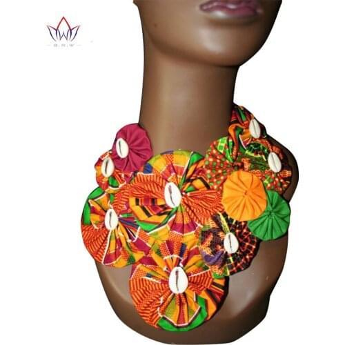 2020 Ankara Button Bib Button Earrings Statement Neckpiece Tribal Necklace Handmade Flower Shape African Jewelry None WYB121