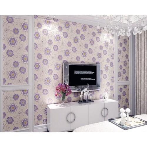 Beibehang behang papel de parede 3d garden flowers embossed non-woven warm bedroom living room background wall papers home decor