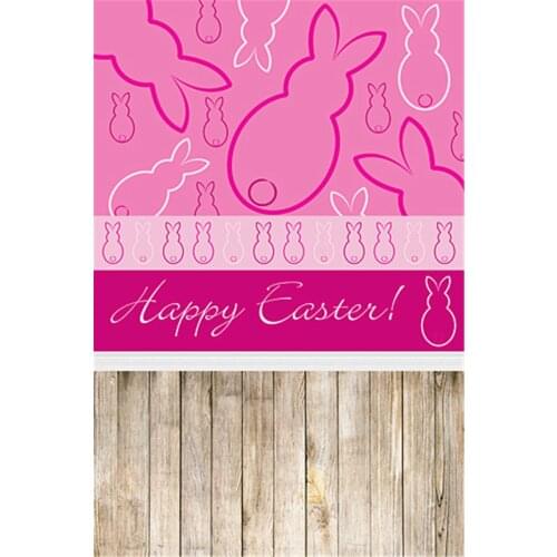 3x5ft Happy Easter Vinyl Photography Background Purple Rabbits Pink Backdrop For Photo Studio Props Kids Easter Photo Backdrops