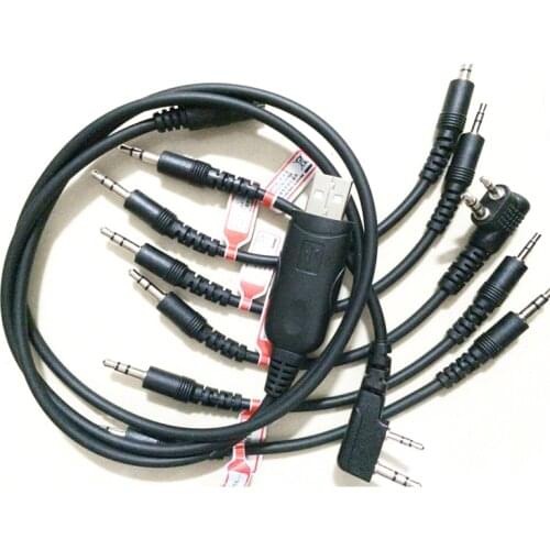 6 in 1 USB Programming Cable For Motorola HYT For ICOM BAOFENG PUXING For KENWOOD YAESU