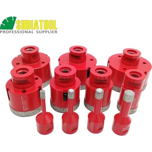 SHDIATOOL 19pcs/set M14 Vacuum Brazed Diamond Drill Core Bit Tile Hole Saw Diamond Drill Bit Granite Marble Ceramic Drilling Bit
