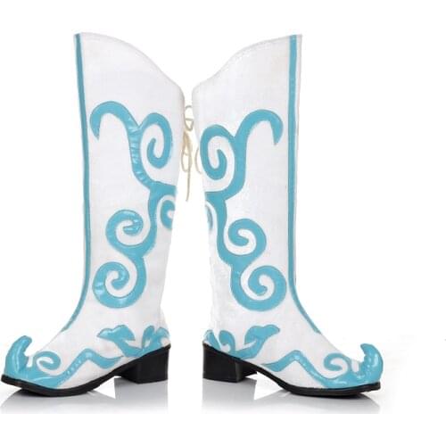 White Chinese Tibetan Boots For Women Mongolian Cosplay Minority National Dance Boots Retro Ladies Riding Shoes