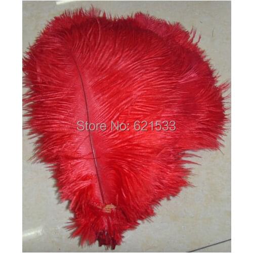 Freeshipping!Decoration 30pcs/lot red ostrich feathers 18-20inch 45-50CM Wedding diy