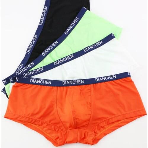 4pcs/lot New Mens Underwear Boxers Brand Boxer Men Shorts Nylon Solid Cuecas Masculina Boxershorts Hombre Size M L XL 2XL HT045