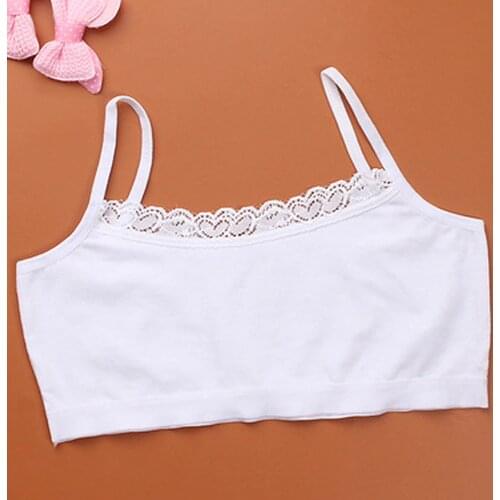 1pc Teenage Underwear For Girls Children Cotton Lace Wireless Training Bra Teenage Soft Breathable Underwear Puberty Clothing