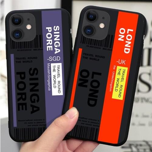 Hot Retro label black Phone Case For iPhone 12 11 XR XS X Max 7 8 6 6S Plus 5 5S SE 2020 Back Cover For iPhone 12mini Shell