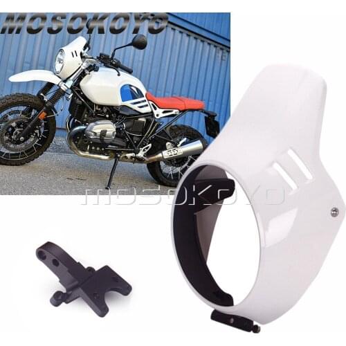 For BMW R NINE T White Motorbike Headlight Fairing R NINET 2016 2017 2018 2019 R 9 T R9T Head Lamp Front Mask Cowl 2016-2019
