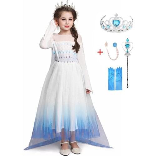 Girls costumes Gradient elegant girls Long sleeve cosplay dress childrens baby Halloween Gift princess 3-12 years old