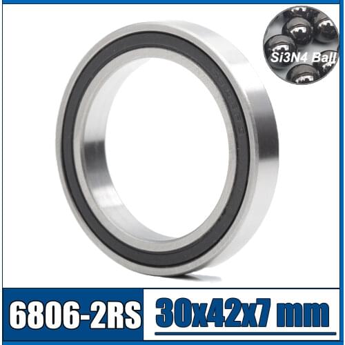 6806 Hybrid Ceramic Bearing 30x42x7 mm ABEC-1 ( 1 PC ) Bicycle Bottom Brackets & Spares 6806RS Si3N4 Ball Bearings