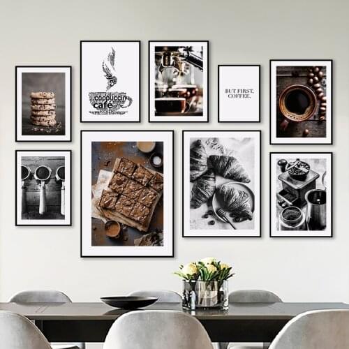 Coffee Biscuits Toast Bread Cake Wall Art Canvas Painting Nordic Posters And Prints Wall Pictures For Living Room Cofe Club Bar