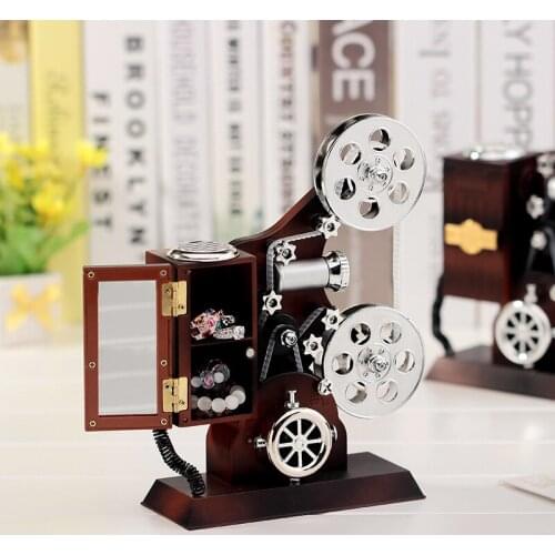 Creative Projector Music Box Classical Style Jewelry Box Home Decor Ornaments Girl Birthday Gifts Presents Display Crafts Prop