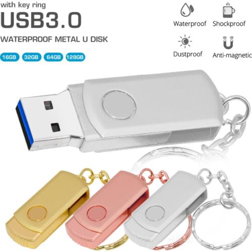Metal USB 3.0 Flash Drive 64 gb thumbdrive 16GB 8GB Pendrive 32gb Flash Memory Stick 128gb Pen Drive 64gb usb disk on key