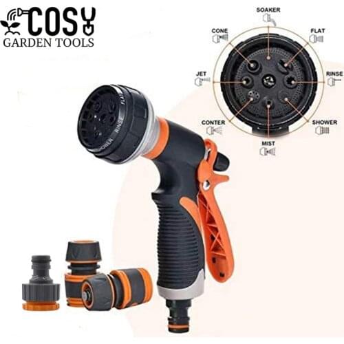 Spray Lawn Watering Multi-Function Garden Water Gun 8 Modes High Pressure Durable Hand-Held Garden Sprayer Hose Sprinkle Nozzle
