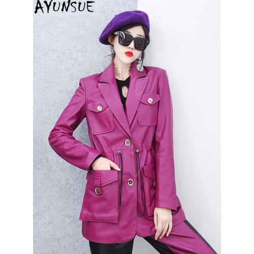 AYUNSUE Fashion Genuine Leather Jacket Women 100% Sheepskin Coat Female Korean Style Clothes Spring Autumn 2020 Femme Veste LW49