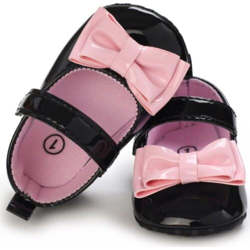 Lovely Infant Baby Girl Moccasins Bowknot Crib PU Leather Shoes Soft Sneaker Kids First Walkers New Arrival