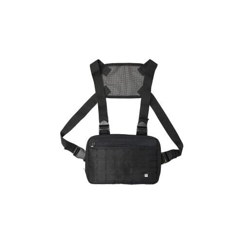 Man Black Chest Rig Bag Hip Hop Streetwear Waist Bag Adjustable Tactical Chest Bags Fanny Pack Men Streetwear Kanye Waist Packs
