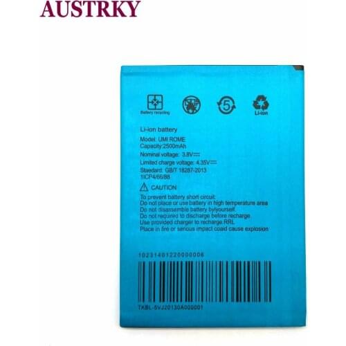 New 2500mAh UMI Rome battery For UMI Rome X Phone Batterie In stock Tracking code