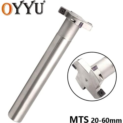 OYYU MTS T-slot Milling Cutter Holder 8mm Thickness MPHT060304 Side Milling CNC Tool Rod End Mill Carbide Inserts MPHT