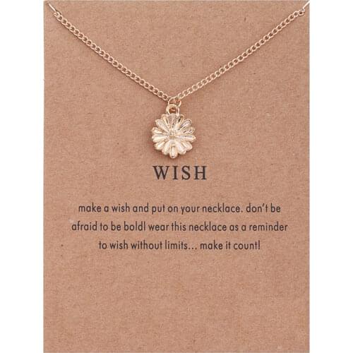 Fashion Gold Pendant Necklace Wish SunFlower Bow Arrow Choker Necklace Jewelry For Women Ladies Girls Valentines Day Gift