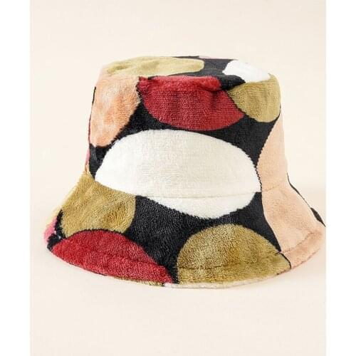 New Winter Plaid Print Plush Bucket Hats Unisex Foldable Warm Hat Soft Velvet Fisherman Cap Casual Wild Thicken Fashion Present
