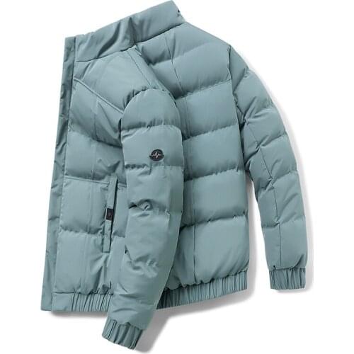 Winter Men Parka Big Pockets Casual Jacket Male Stand Collar Solid Thicken Warm Zipper Mens Outwear Coats Plus Size 4XL 3XL