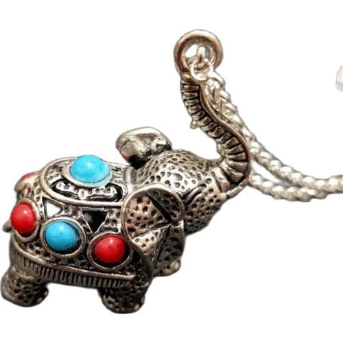 China Tibet silver inlaid gemstone pendant pendant